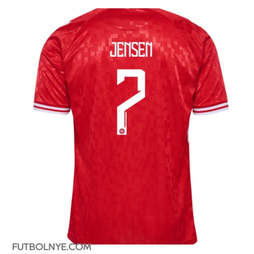 Camiseta Dinamarca Mathias Jensen #7 Primera Equipación Eurocopa 2024 manga corta